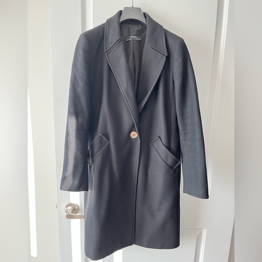 Zara black wool coat